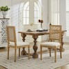 Lyngins 2-Piece Louis Armless Dining Chairs with Square Rattan Backrest & Exquisitely Carved Solid Wood Frame, French Kitchen Chair for Living Room - 2 of 4