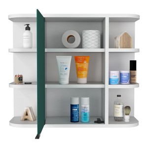 SEVOBAL Bathroom Storage Cabinets Wall Mounted Mirror Medicine Cabinet with Open Shelves for Bathroom, White, 7.48"*23.62"*19.68" - 1 of 4
