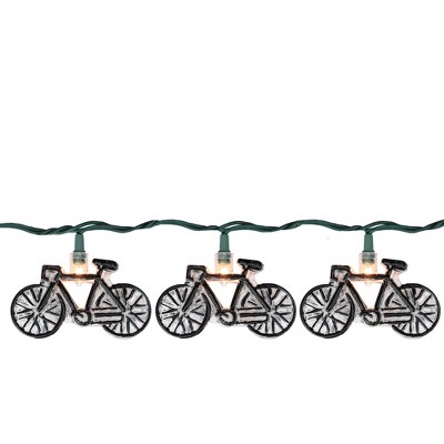 Northlight 10 Black and Clear Bicycle Summer Patio String Lights – 8.5 ft Green Wire