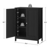 USIKEY Storage Cabinet with 2 Doors & Adjustable Shelf, Bathroom Cabinet, Armoire de Rangement for Living Room, Entryway, Home Office, Black - 3 of 4