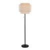 Tier 64" Contemporary Metal Floor Lamp in Black Metal with Beige Linen Shade by LumiSource - 2 of 4