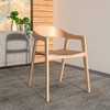 LeisureMod Dining Chair in Oak Wood Contemporary Accent Armchair with Open-Back Design Set of 4 Rivo Collection - 2 of 4