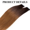 Jessie's Wig 16-26 Inch Tape In Hair Extensions 50g For Women Thin Hair Straight #2T6 Dark Brown with Medium Brown 20 Pcs/Pack - 4 of 4