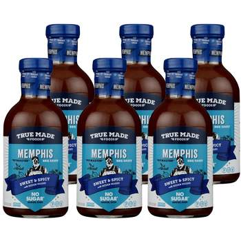 True Made Foods Memphis Sweet & Spicy BBQ Sauce - Case of 6/18 oz