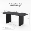Wooakway 30" H Modern Double Pedestal Table Versatile for Dining Conference and Gaming (Black/Walnut/Natural) - 4 of 4