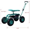 Rolling Garden Cart with 360° Swivel Seat, Tool Tray, and Wheels – Outdoor Gardening Workseat for Easy Mobility and Comfort - 2 of 4
