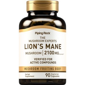 Piping Rock Lion's Mane Mushroom 2100 mg | 90 Vegetarian Capsules - 1 of 4