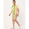 Lars Amadeus Men's Short Sleeve Button Down Summer Beach Vertical Striped Shirts - 4 of 4