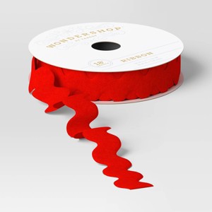 18' Christmas Fabric Ribbon Red Ric Rac - Wondershop™ - 1 of 3