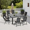 Crestlive Products 9pc Expandable Aluminum Outdoor Dining sets for 6-8 58" Extendable Patio Table Adjustable Rectangular Square Table with chairs - 2 of 4