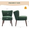 Accent Chair Set of 2, Velvet Wingback Lounge Chair with Wood Legs, Mid-Century Style Plush Upholstered Chair for Living Room, Bedroom - 2 of 4