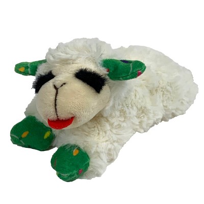 Multipet Lamb Chop with Green Ears Holiday Lights Pattern Holiday Dog Toy - 6"