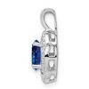 Black Bow Jewelry Rhodium Plated Sterling Silver, Diamond & Gemstone Pendant, 10 x 16mm - 2 of 4