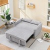 CAVINAS Pull-Out Sofa with 2 Plush Throw Pillows, Equipped with a Movable Tabletop and Usb Ports, Loveseat Sofa Bed with Adjustable Backrest -Gray - 3 of 4