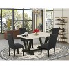 5-Piece Natural Oak Finish Solid Wood Top Dining table with 4 Chairs with - 2 of 4