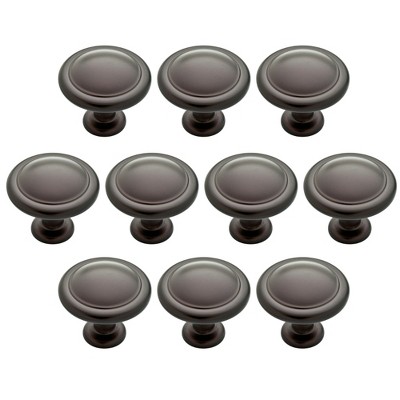 Franklin Brass 10pk 1-1/4" (32mm) Round Ringed Knob Dark Bronze