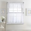 Habitat Gingham Lace Sheer Rod Pocket 3 Piece Curtain Tiers and Valance Set 52" x 24" White - 2 of 4