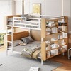 TiramisuBest Full Over Full Size Metal Bunk Bed with Ladder and Full-Length Guardrail, Storage Space, No Box Spring Needed - 2 of 4
