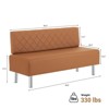 Karl Home Black 58.6 in. Upholstered Waiting Room Reception Bench Chair with Backrest - 3 of 4