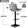 YOUNIKE Modern Bar Stool Set of 2, Leather Upholstered Barstools Swivel Adjustable Chairs for Home and Kitchen 19.29"Wx21.65"Dx(32.28"-41.73")H - 2 of 4