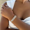Adornia Silver Plated Coil Stretch Crystal Tennis Wrap Bracelet - 3 of 4