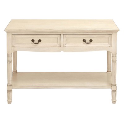 Wood Traditional 2 Drawer Console Table Antique Ivory - Olivia & May