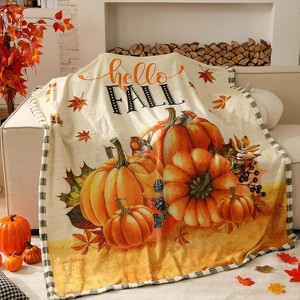 Lomsoe Christmas Throw Flannel Blanket Winter Elk Cozy Throw Blanket with Holiday Themed Print Christmas Gift for Winter Sofa Bed. - 1 of 4