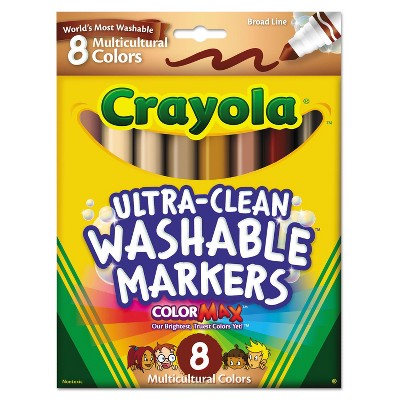 Crayola Washable Markers Conical Point Multicultural Colors 8/Pack 587801