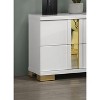 Vynxaria Contemporary 2-Drawer Nightstand - Bracketed Metal Legs, Ball-Bearing Glides, Dust-Proof Cases, Bedroom Furniture - 3 of 4