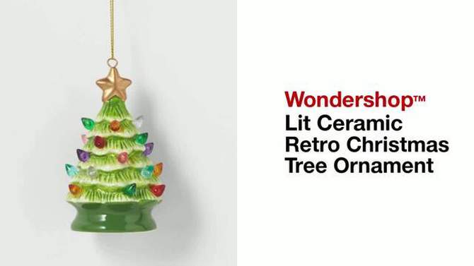 Lit Ceramic Retro Christmas Tree Ornament - Wondershop™, 2 of 4, play video
