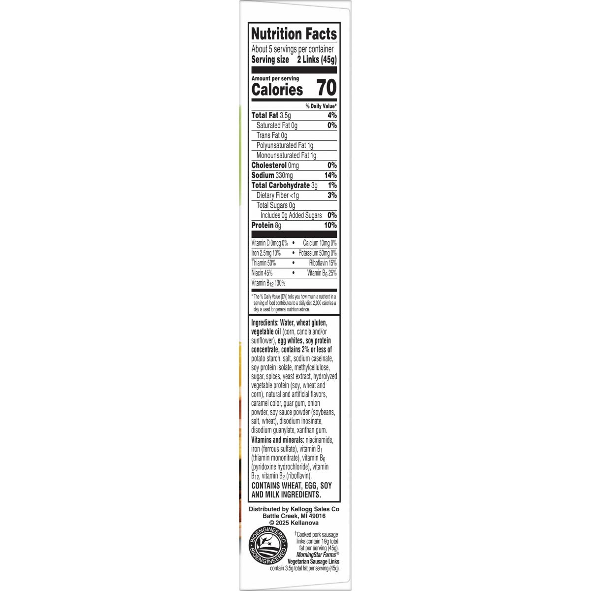 MorningStar Farms Breakfast Veggie Sausage Links Original - Frozen - 8oz - thumbnail 2