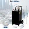 Portable Fuel Caddy with Manual Pump – Gas/Diesel Storage Tank with Wheels & 9.8Ft Hose for Cars, Lawn Mowers, ATVs & Boats(1-Pack) - 3 of 4