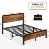 Queen Size Bed Frame with Wood Headboard, Metal Platform Frame with Under Bed Storage, Metal Slats Support, No Box Spring Needed, Noise-Free - 3 of 4