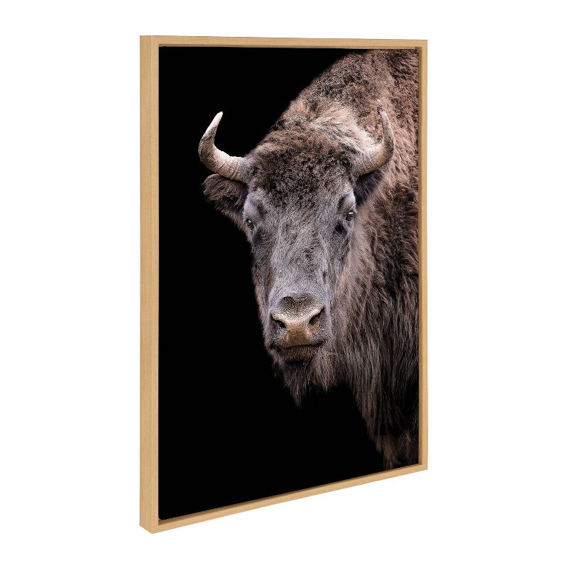 Kate &#38; Laurel All Things Decor 23&#34;x33&#34; Sylvie American Bison Buffalo Yellowstone Wildlife Animal Framed Canvas Wall Art, 3 of 6