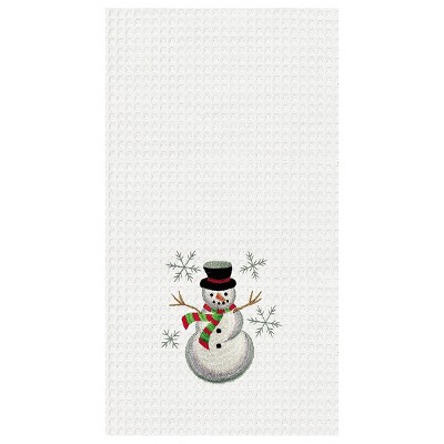 C&F Home Snowman Waffle Weave Cotton Kitchen Towel