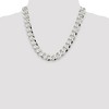 Black Bow Jewelry Men's 13.5mm Sterling Silver Solid Flat Curb Chain Necklace - 2 of 4