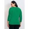 Avenue Women's Plus Size Naomi V Neck Gathered Sleeve Top - image 3 of 4