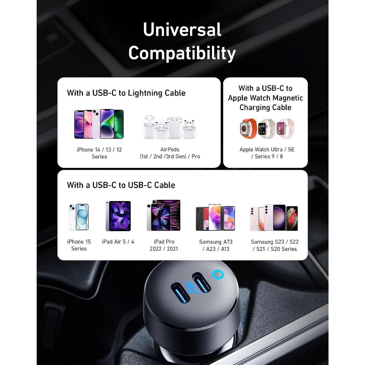 Anker 40W 2-Port PowerIQ 3.0 USB-C Fast Charging Car Charger, PowerDrive III Duo PD Adapter for iPhone 17/17 Pro Max/16/15, Galaxy S24/S23, AirPods - thumbnail 6
