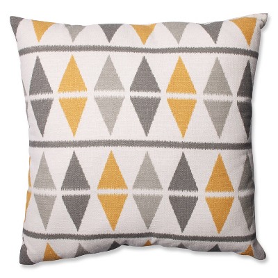 Gray Ikat Argyle Birch Floor Throw Pillow - Pillow Perfect