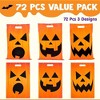 Joyfy 72 Pcs Halloween Pumpkin Goodie Bags, Plastic Candy Bags for Kids Trick or Treating, Halloween Snacks Bags for Party Favors Supplies - 3 of 4