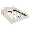 TIRAMISUBEST Full/Queen Size Upholstered Grounded Bed, Velvet Platform Bed Mother & Child Bed with Bedside Desk and Little Round Stool - 3 of 4