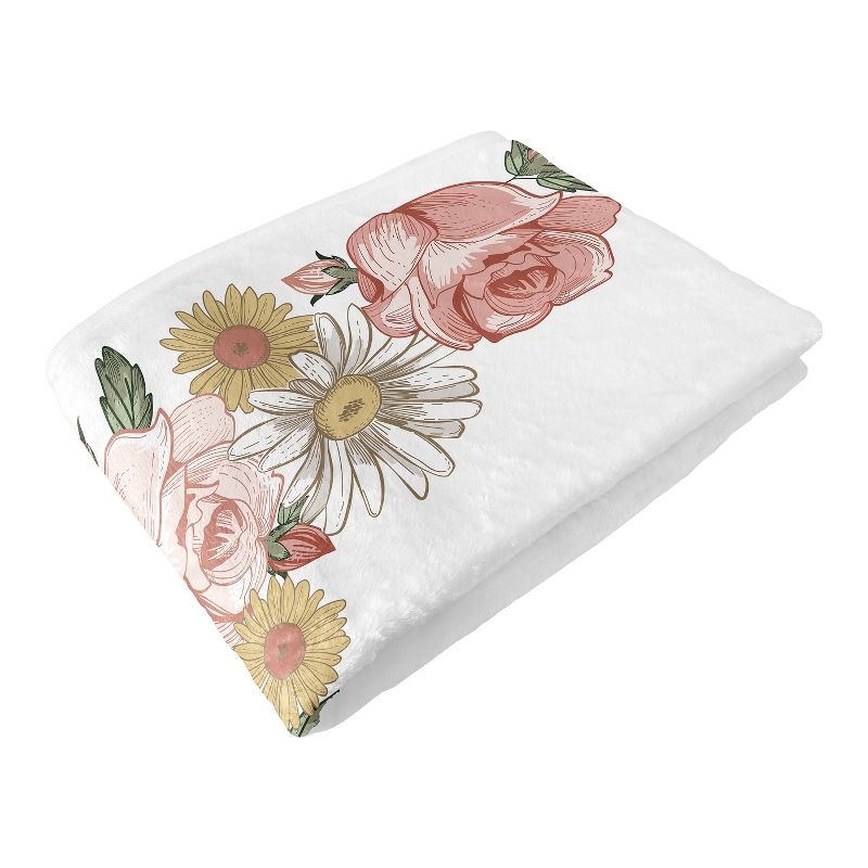 Sweet Jojo Designs Girl Milestone Swaddle Baby Blanket Vintage Floral Collection, 6 of 7