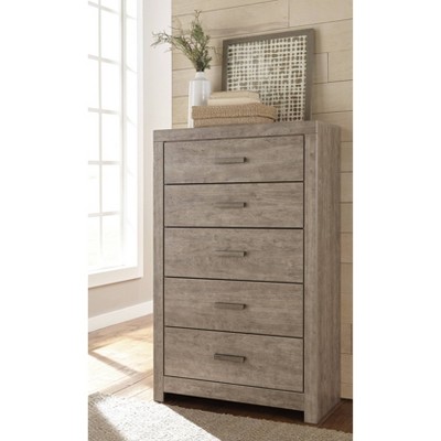 Ethereal Driftwood Grey 5-Drawer Weathered Chest