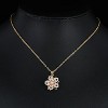 Attop Flower Necklace for Women Rotatable Crystal Silver Blossom Pendant Necklaces Redbud Flower Choker - 4 of 4