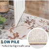 Acekool 2x6 Floral Runner Rug - Washable Vintage Non-Slip Kitchen Rug for Hallway, Entryway, Bedroom & Bathroom in Neutral Beige - 4 of 4