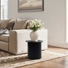 LuxenHome 15" Extra Small Accent Table Fluted Fir and MDF Wood Round Side Table Mid Century Modern Short End Table for Living Room, Bedroom Black - 4 of 4