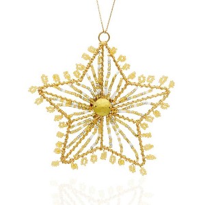 Gloria Duchin Gold Beaded Star Tree Ornament - 1 of 3