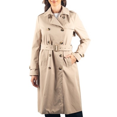 Женские куртки Alpine Swiss Carla Womens Waterproof Rain Trench Coat Long Rain Jacket Lightweight Raincoat Double Breasted Overcoat KHK L — фото 8