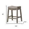 HomeRoots 26" Gray and Cool Gray Faux Leather and Solid Wood Backless Counter Height Bar Chair - 3 of 4