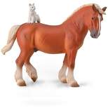 Breyer Animal Creations CollectA Farm Life Collection Miniature Figure | Draft Horse with Cat